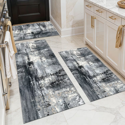 3-Piece Indoor Mats Set Non-Slip Washable Runner Mats Soft Floor Mats for Kitchen Laundry Hallway and Entryway 20x32in 20x47in 20x60in