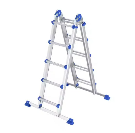 double sided telescopic hinged ladder 4x3 4x4 4x5 multifunction aluminum ladders with support tube